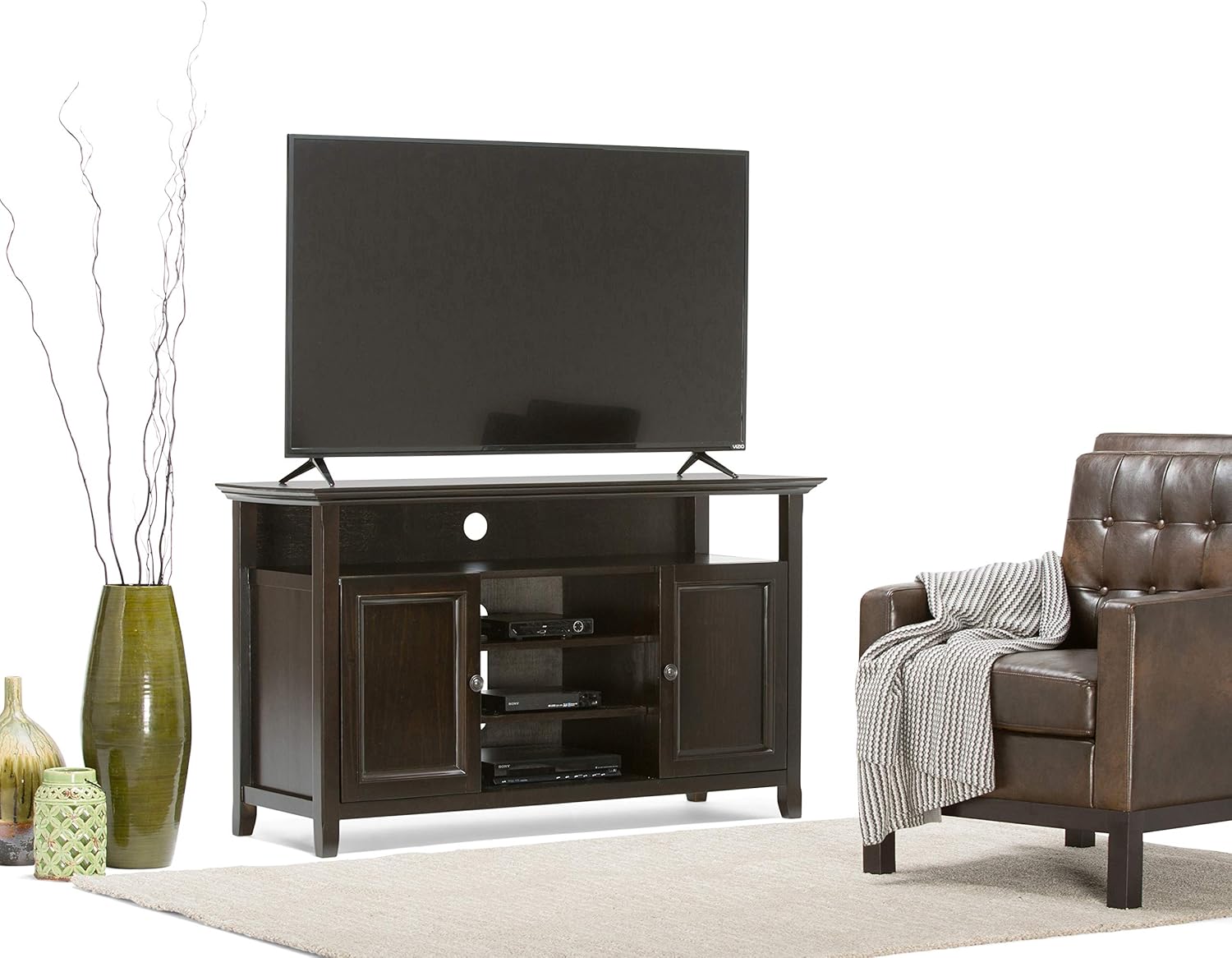 54-Inch Wide Teak Wood TV Stand thumbnail 10