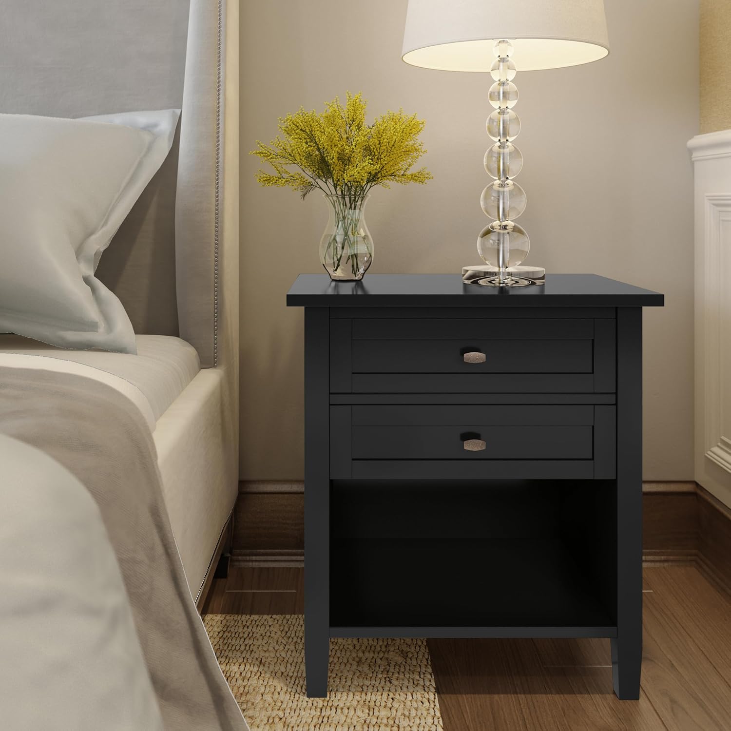 Transitional Bedside Nightstand Table thumbnail 2