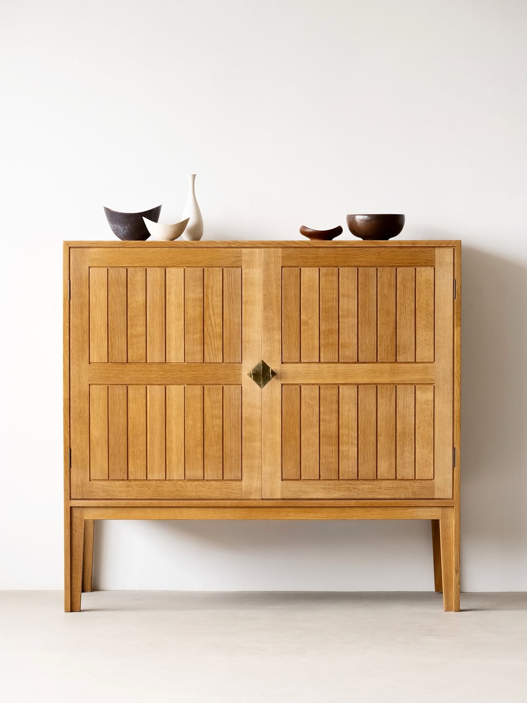 Oak Cabinet with Brass Key