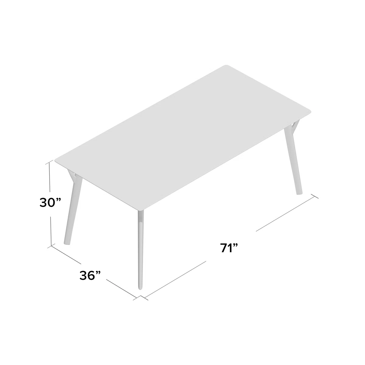 71 Inch Solid Teak Wood Dining Table thumbnail 8