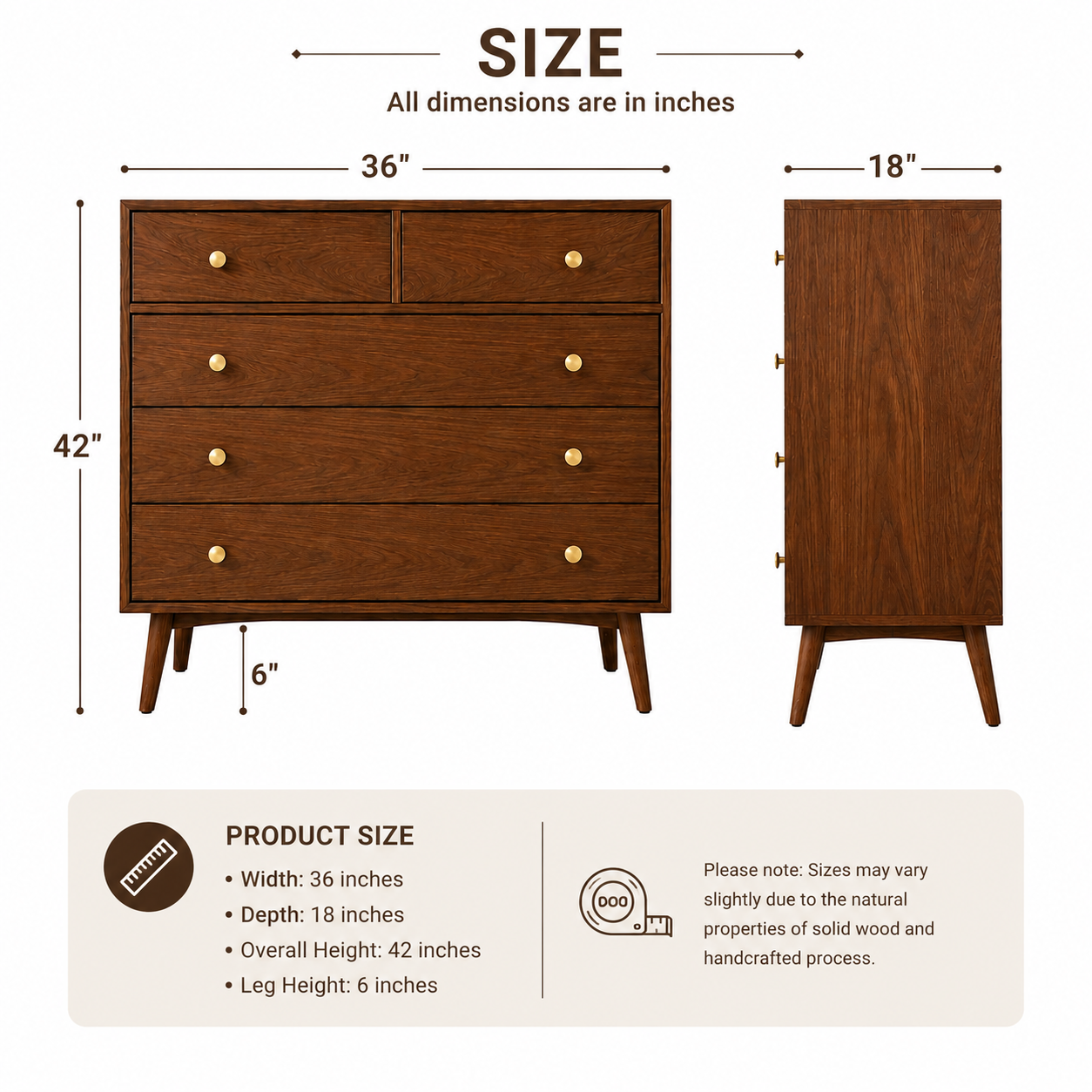 Oslo 5-Drawer Chest thumbnail 5