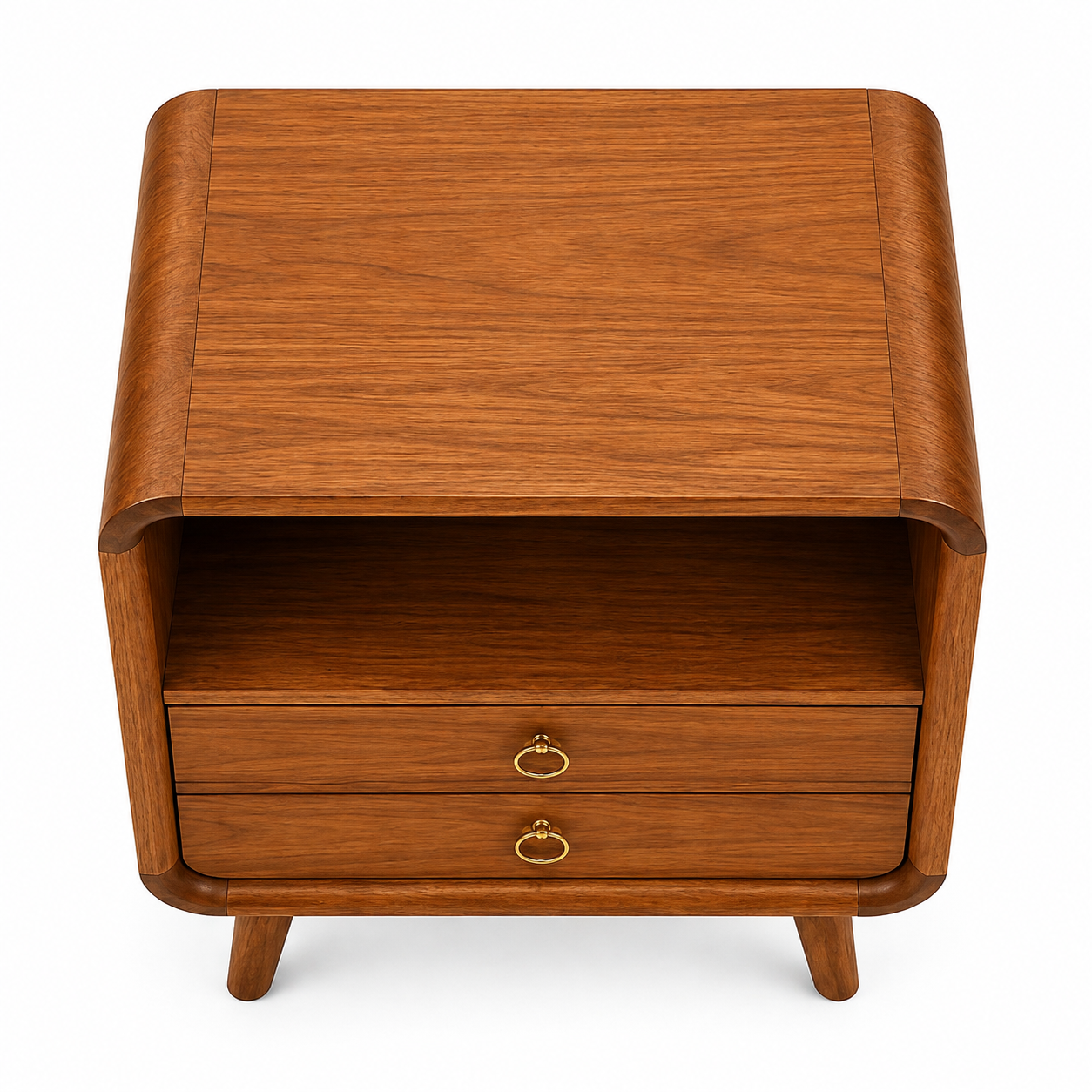 Teak 2-Drawer Bedside Table thumbnail 6