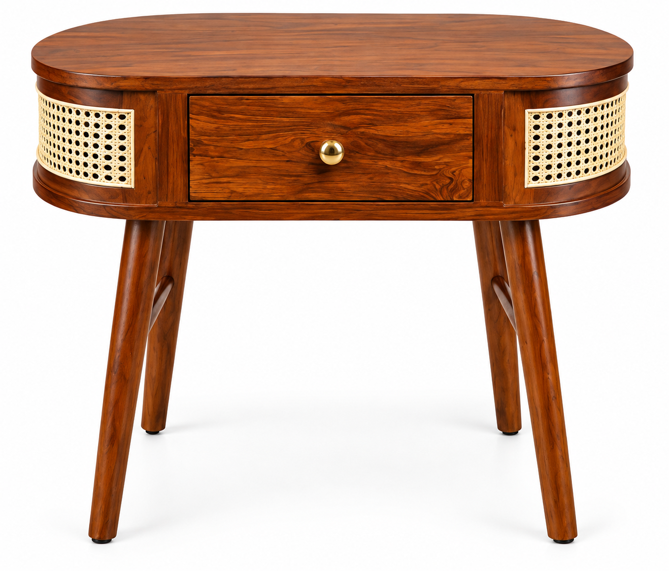 36" Console Table with Cane Panels & Drawer