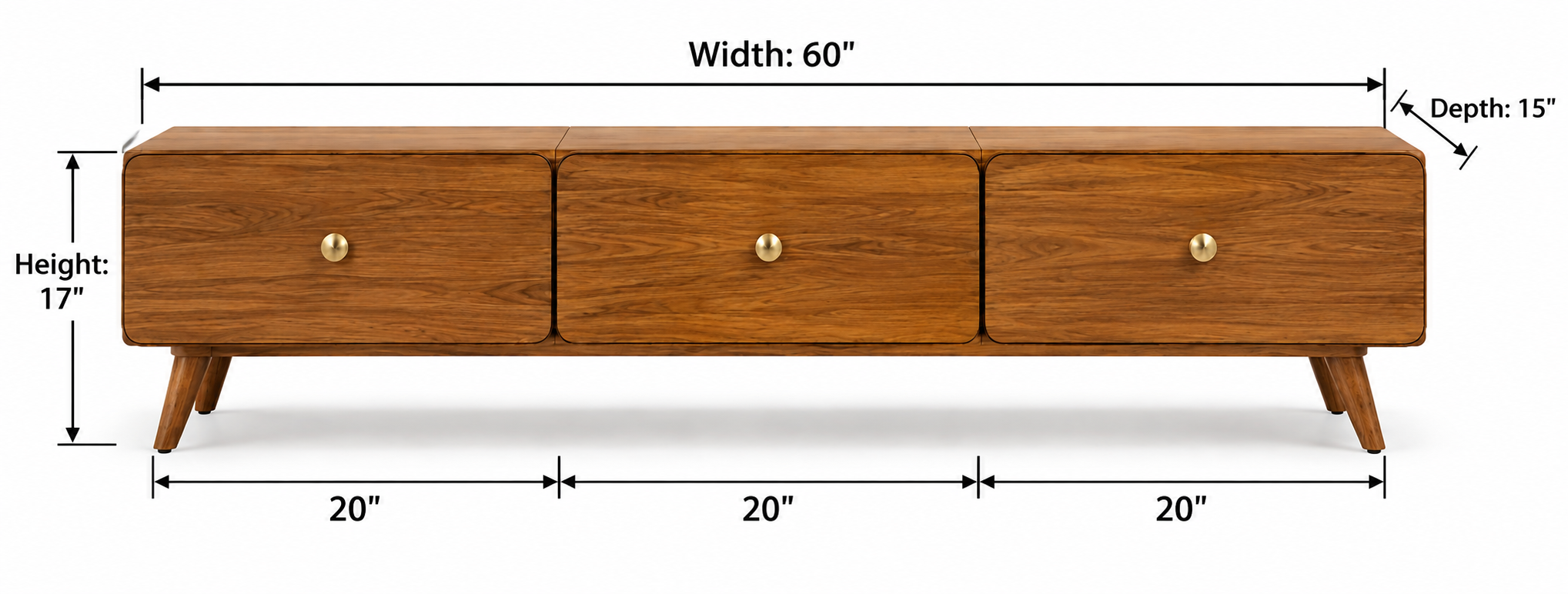60" TV Unit with 3 Drawers thumbnail 5