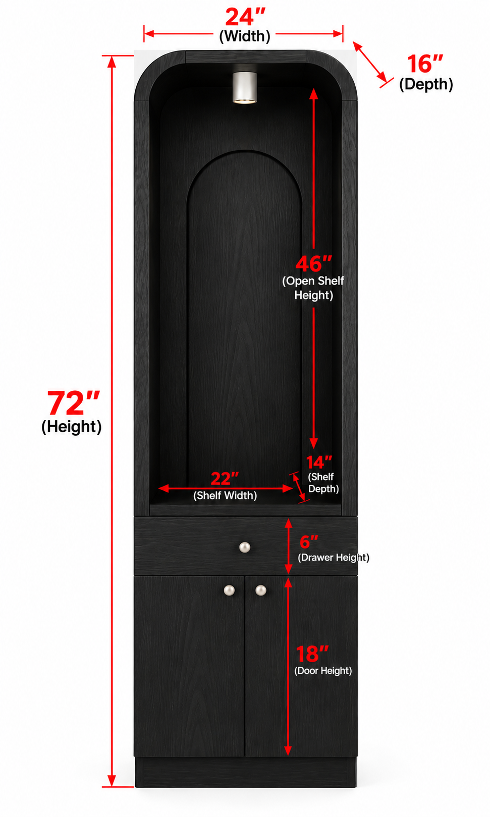 Mandir with Drawer & Storage Cabinet – 24" thumbnail 9