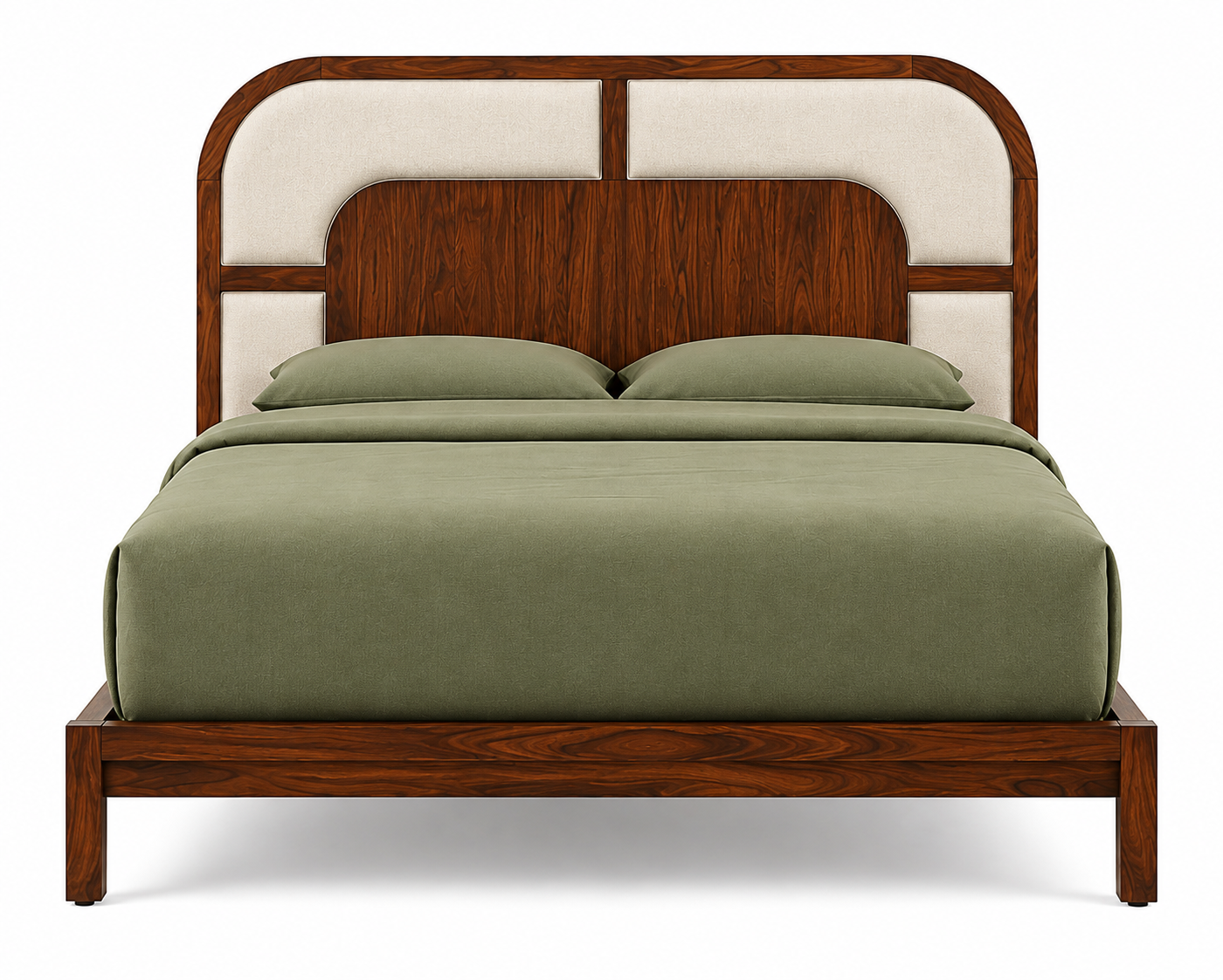 Bed with Upholstered Arch Headboard – 78"