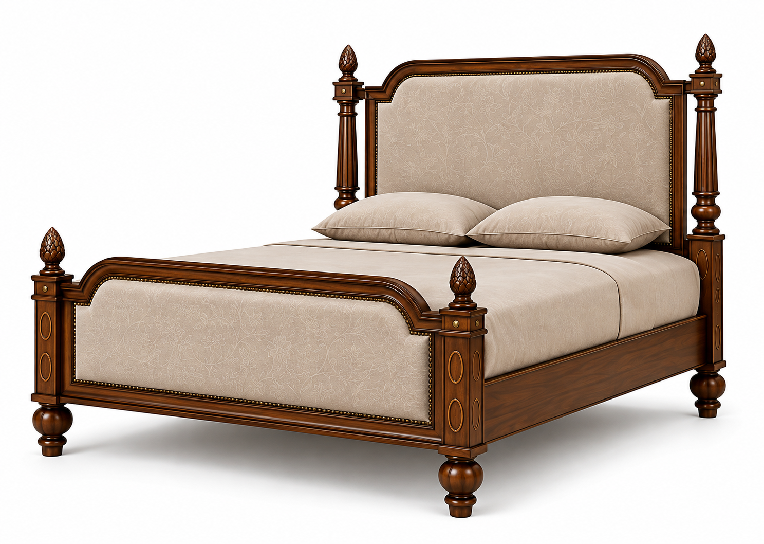 Bed with Upholstered Headboard & Footboard thumbnail 3