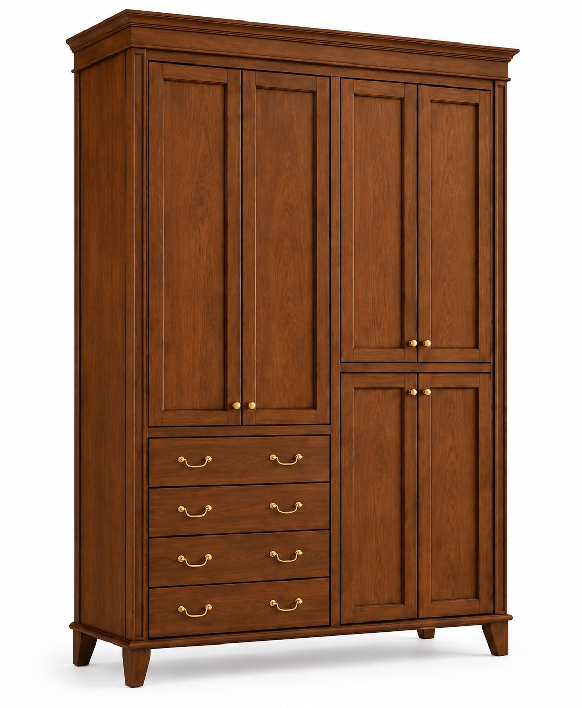 4-Door Wardrobe with 4 Drawers – 48" W thumbnail 2