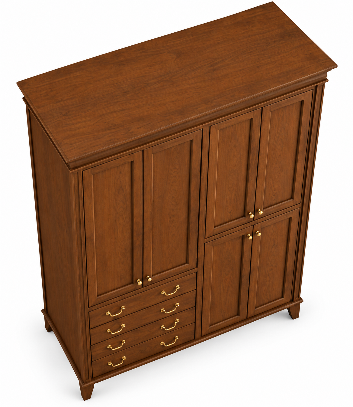 4-Door Wardrobe with 4 Drawers – 48" W thumbnail 3