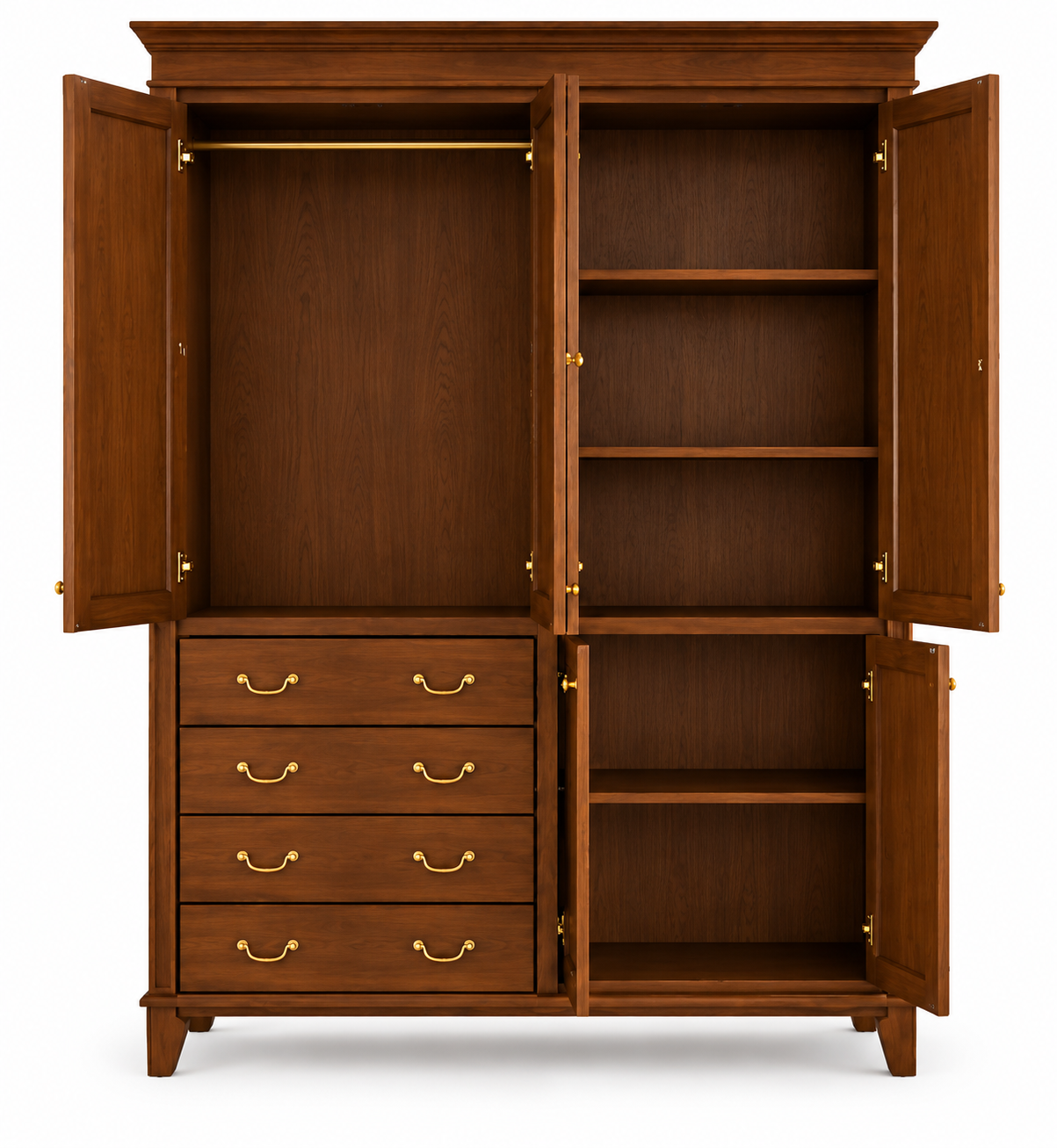4-Door Wardrobe with 4 Drawers – 48" W thumbnail 4