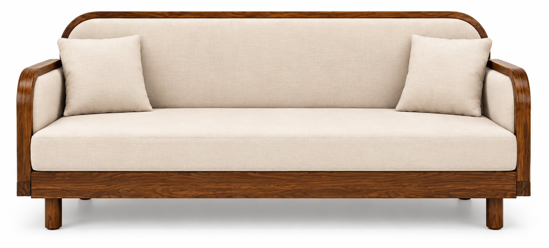 3-Seater Sofa – Curved Wooden Frame
