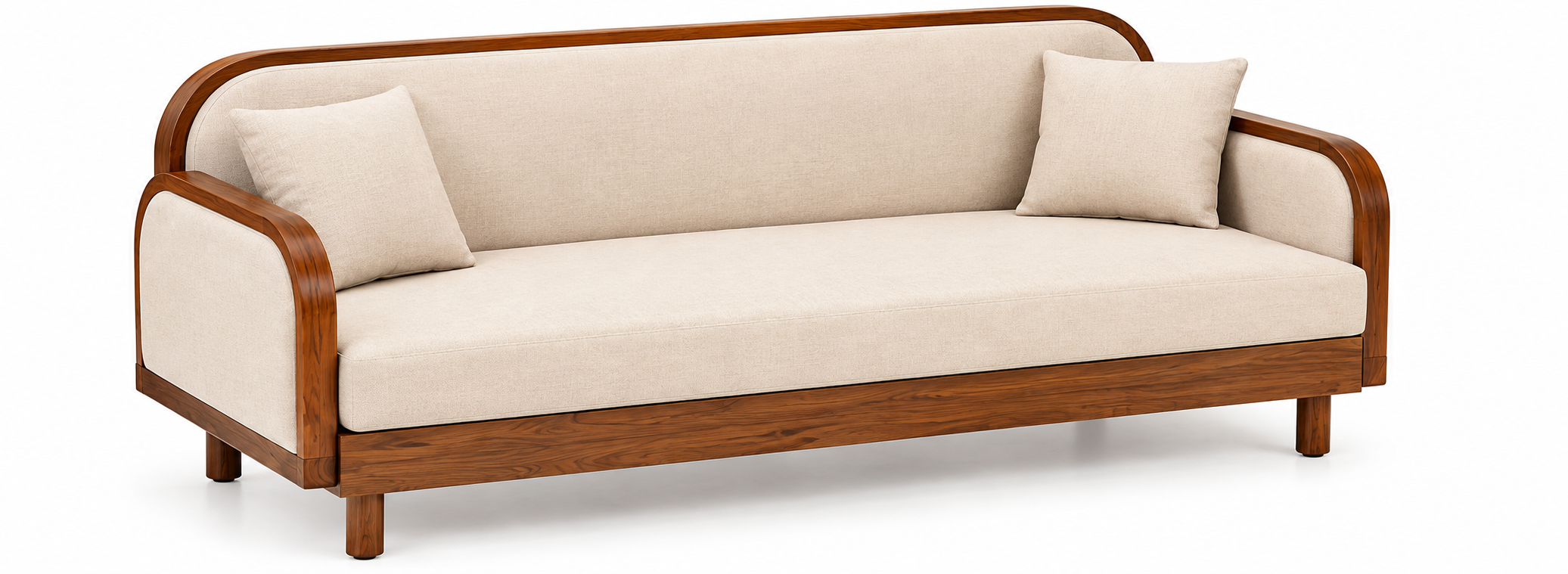3-Seater Sofa – Curved Wooden Frame thumbnail 5