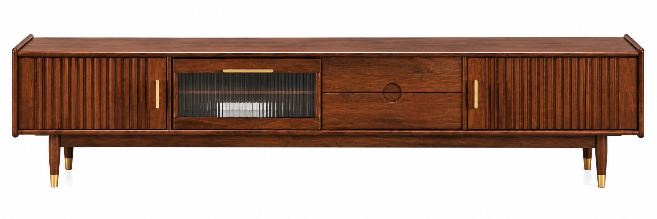 78" TV Stand with Fluted Cabinets