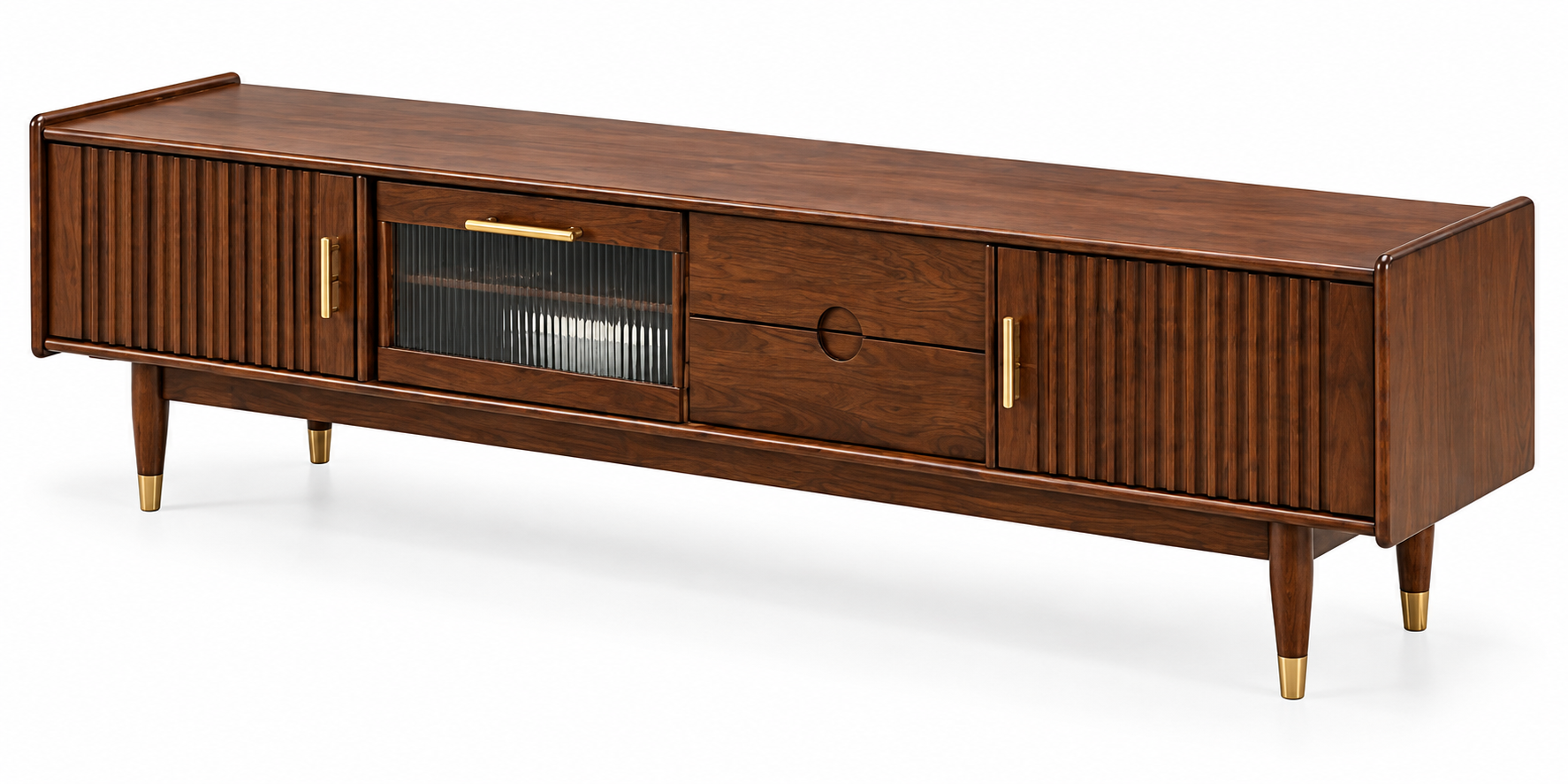 78" TV Stand with Fluted Cabinets thumbnail 2