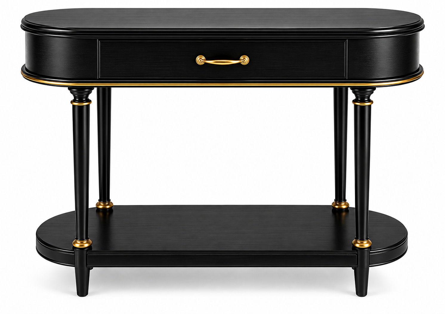 48" Black Wood Console Table
