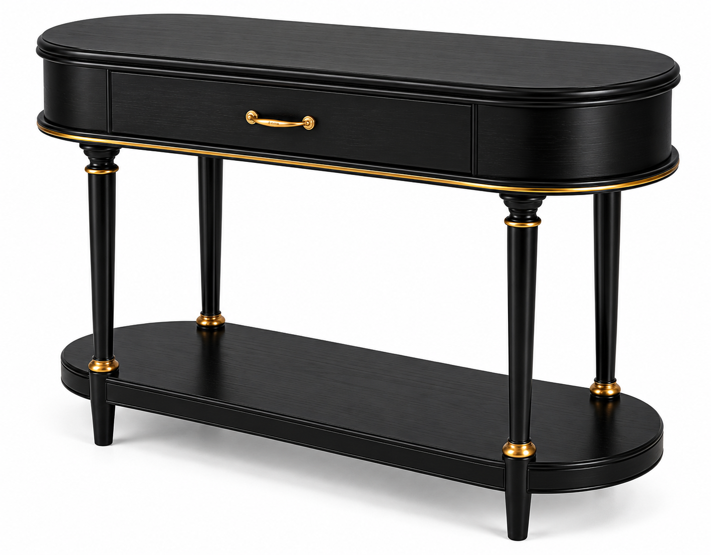 48" Black Wood Console Table thumbnail 2