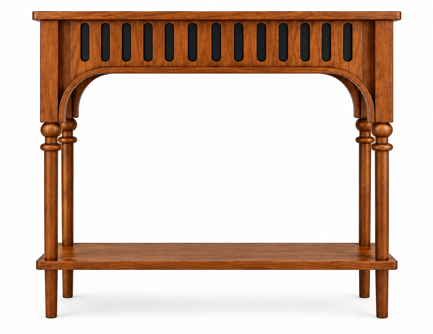 48" Teak Wood Console Table with Lower Shelf