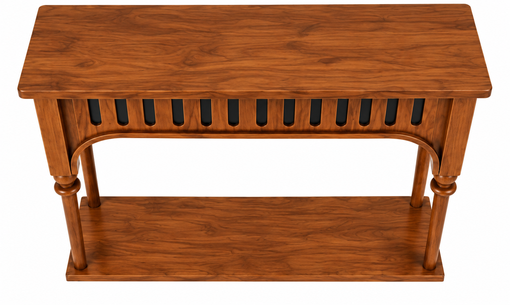 48" Teak Wood Console Table with Lower Shelf thumbnail 3
