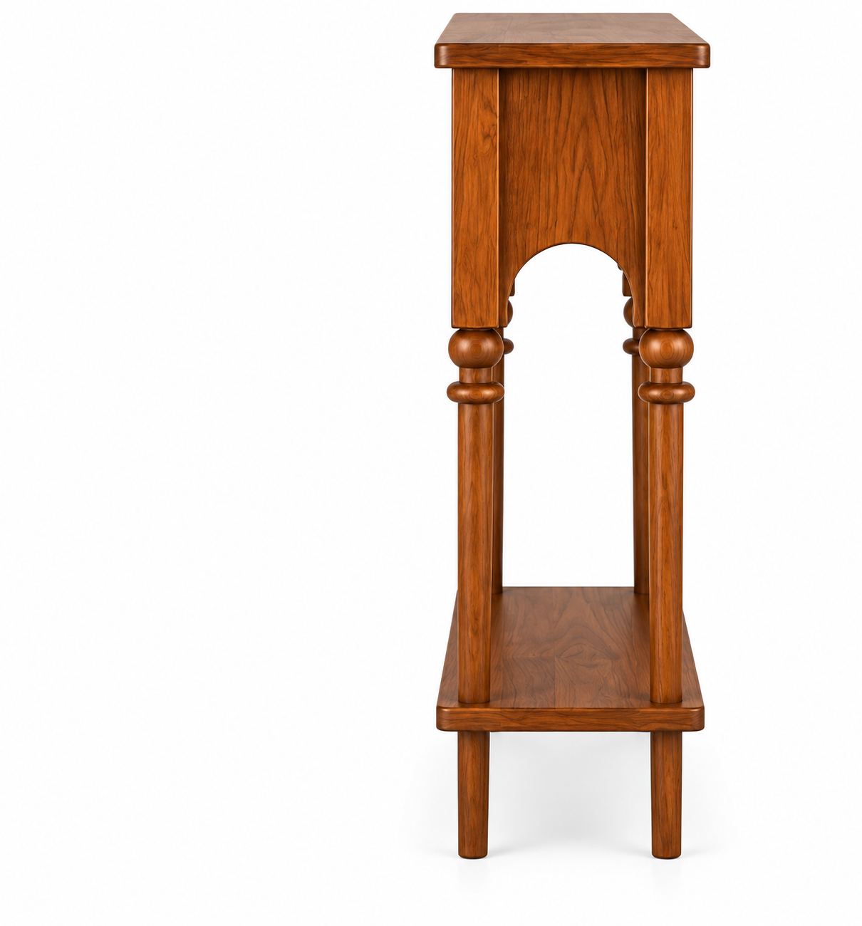 48" Teak Wood Console Table with Lower Shelf thumbnail 4