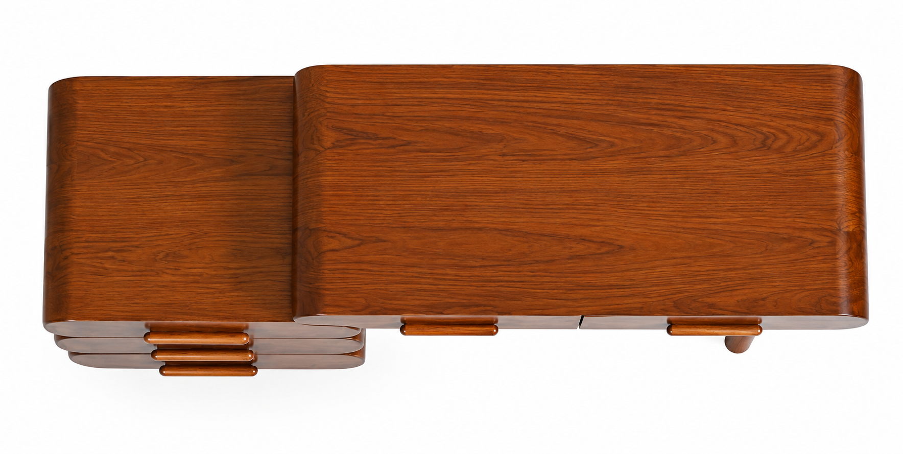 Rounded Writing Desk with 5 Drawers thumbnail 5