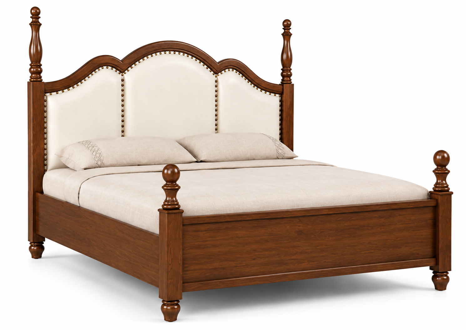 Bed with Upholstered Curved Headboard thumbnail 2