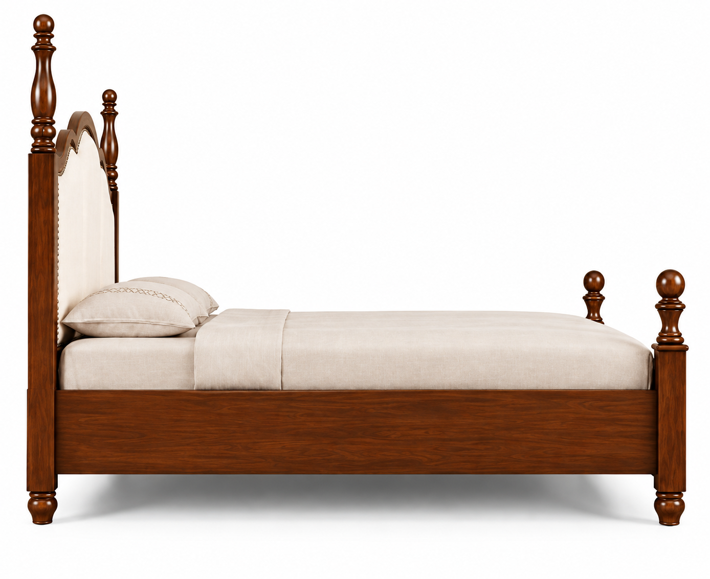 Bed with Upholstered Curved Headboard thumbnail 3