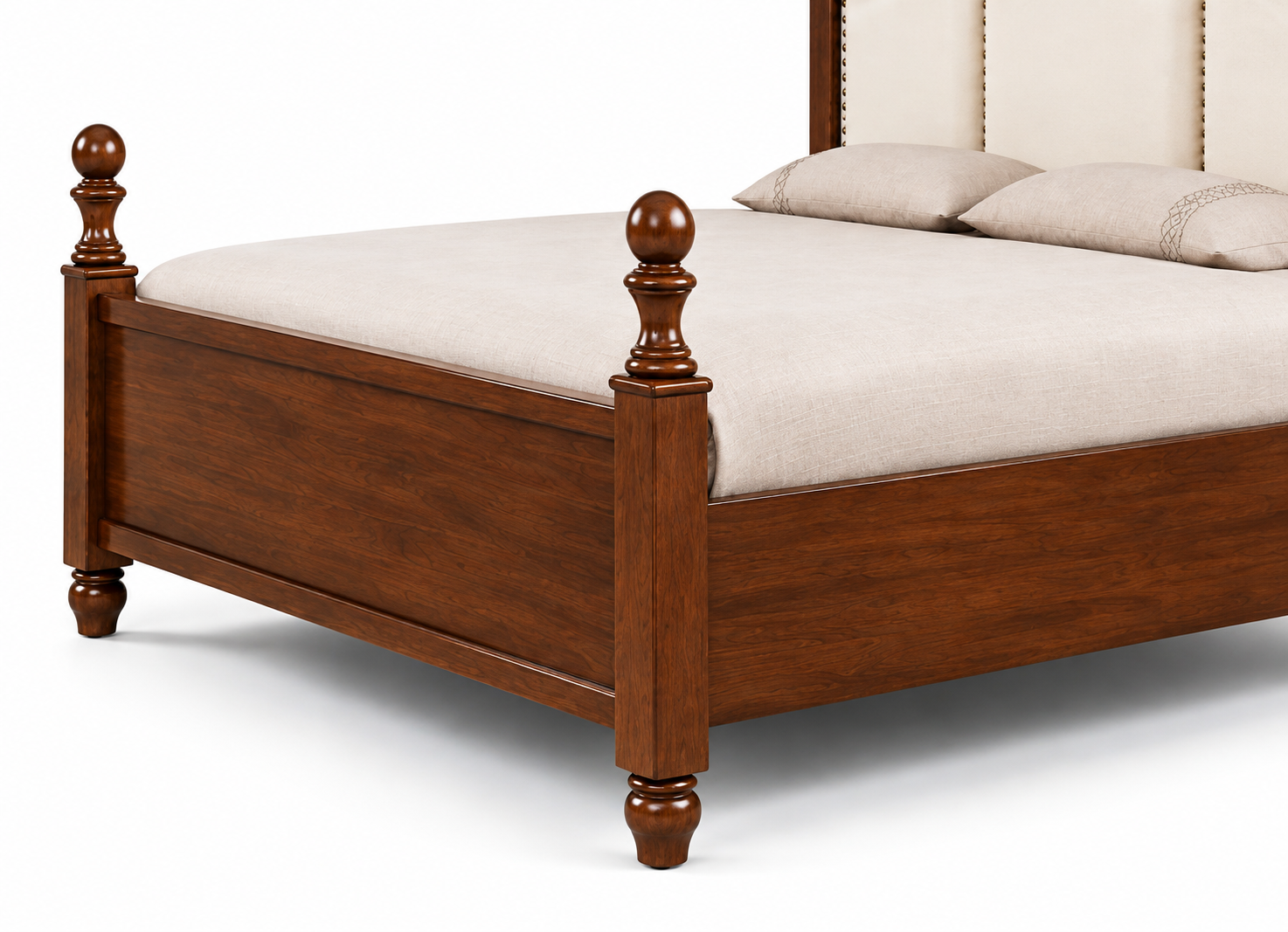 Bed with Upholstered Curved Headboard thumbnail 5