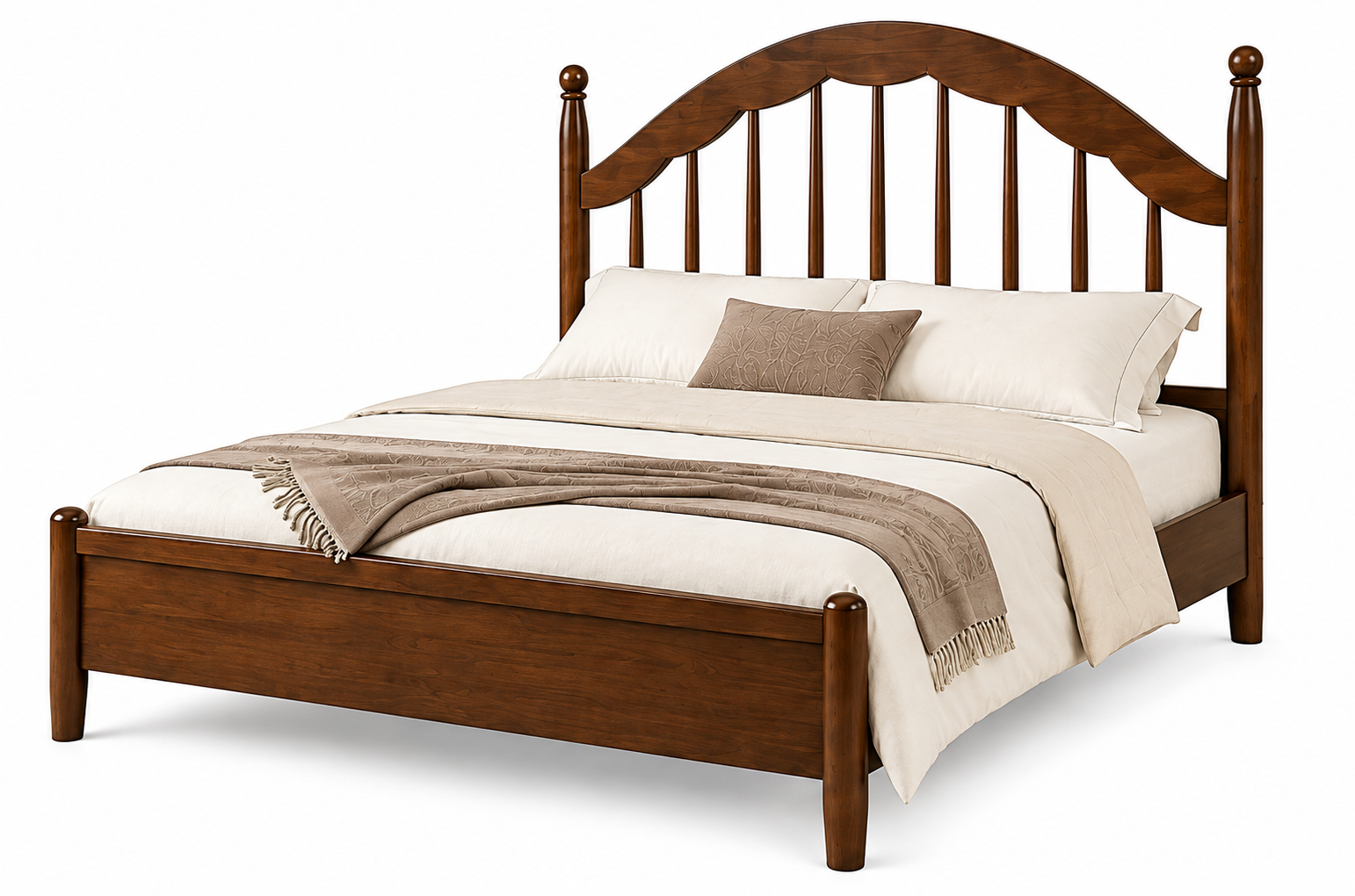 Bed with Arched Slatted Headboard thumbnail 2
