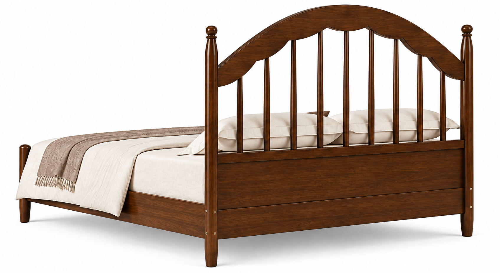 Bed with Arched Slatted Headboard thumbnail 5