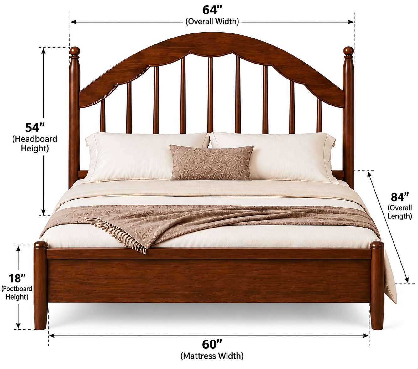Bed with Arched Slatted Headboard thumbnail 6