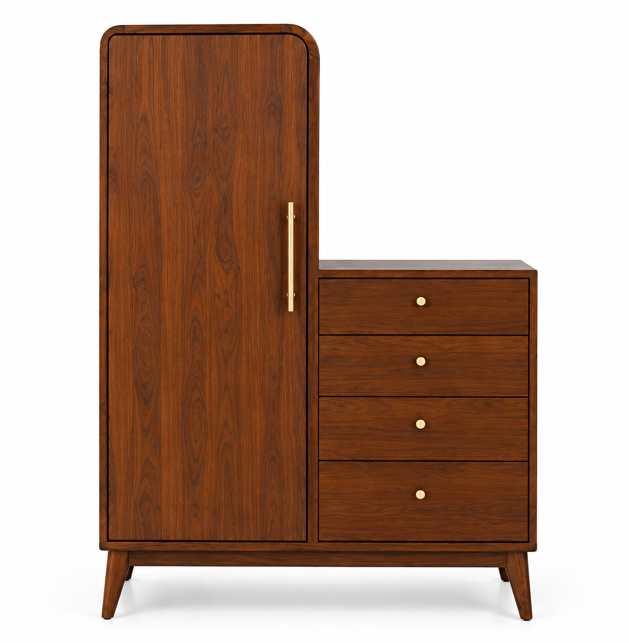 Arched Wardrobe with 4 Drawers