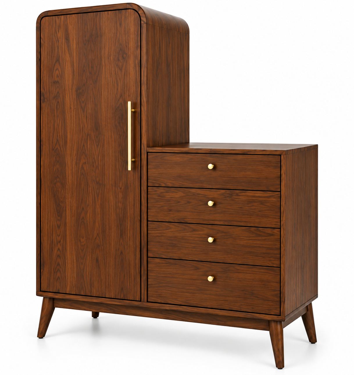 Arched Wardrobe with 4 Drawers thumbnail 2