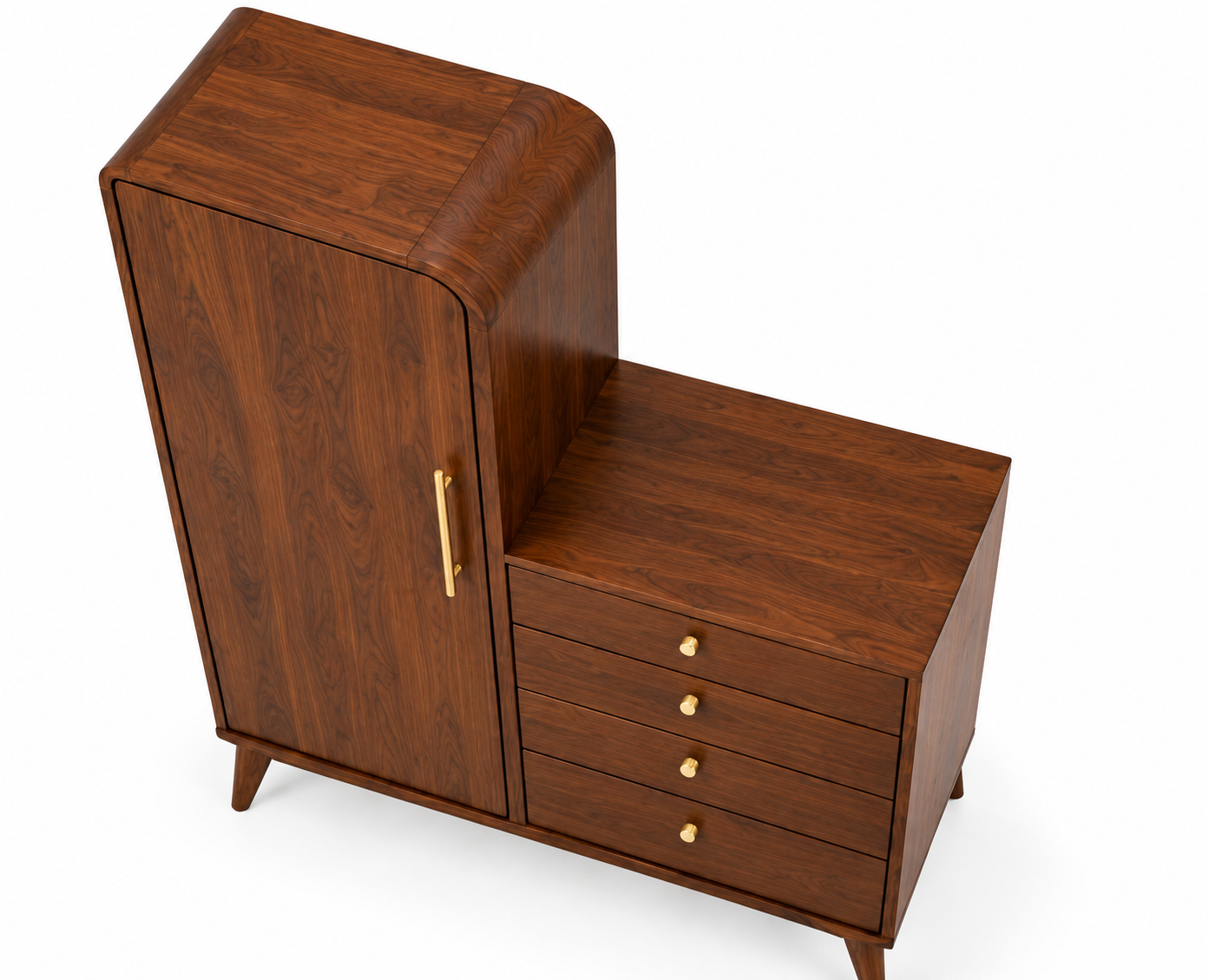 Arched Wardrobe with 4 Drawers thumbnail 3