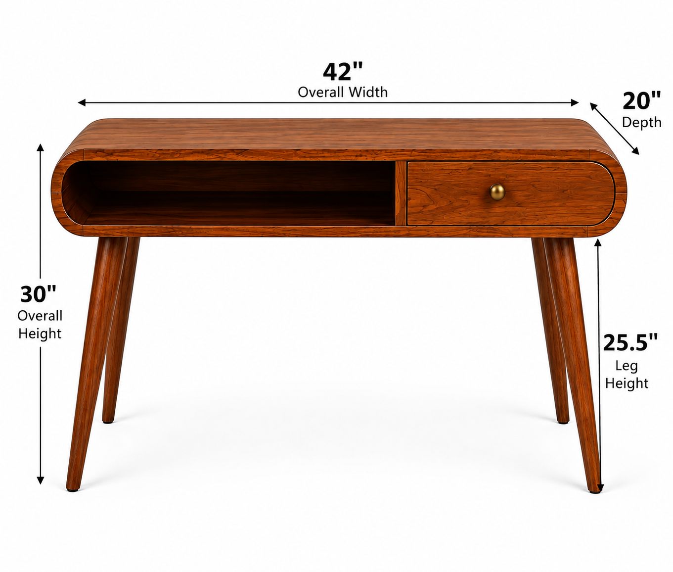 42-Inch Console Table with Open Shelf & Drawer thumbnail 4