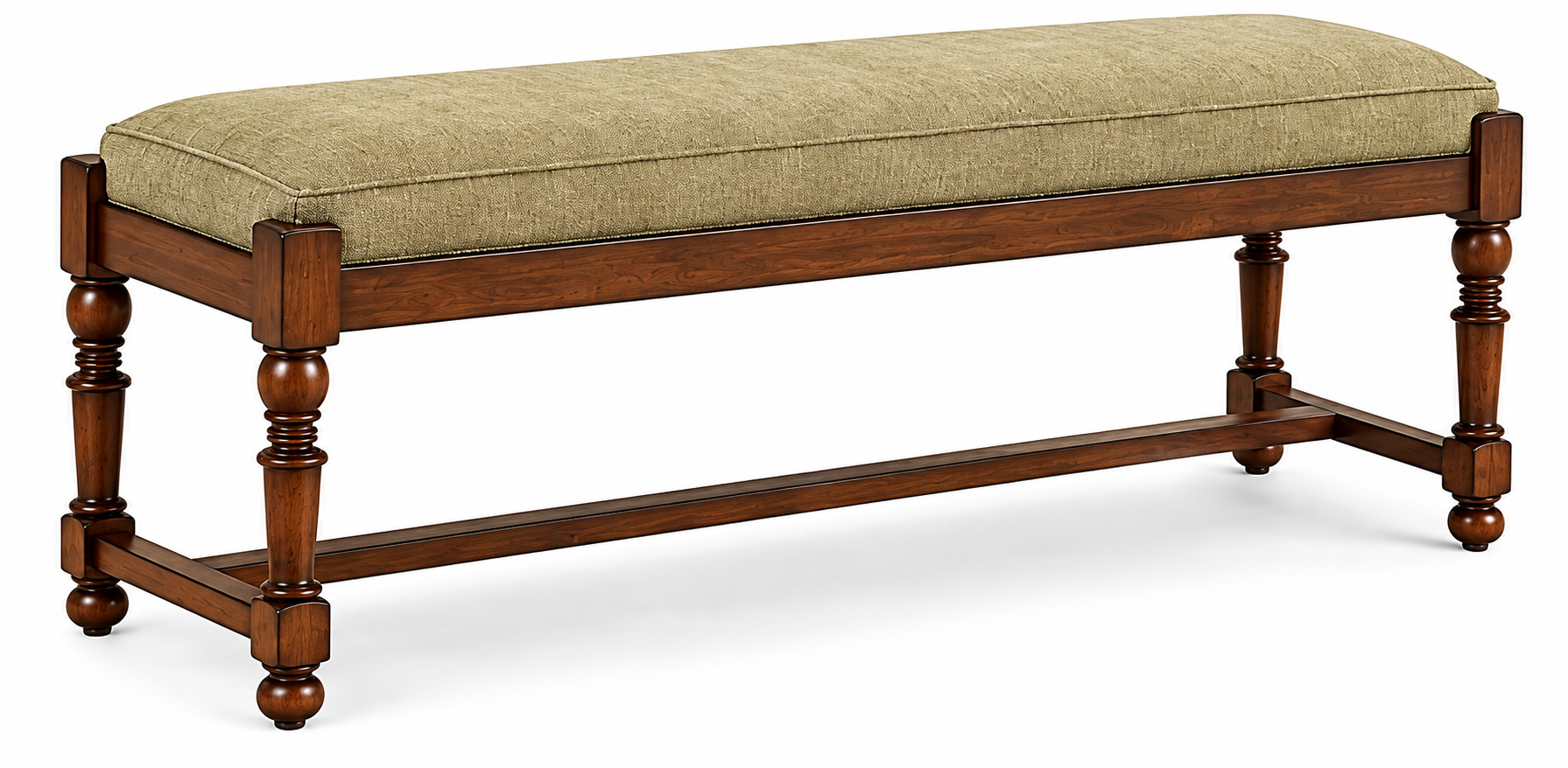 48" Upholstered Bench with Turned Legs thumbnail 2