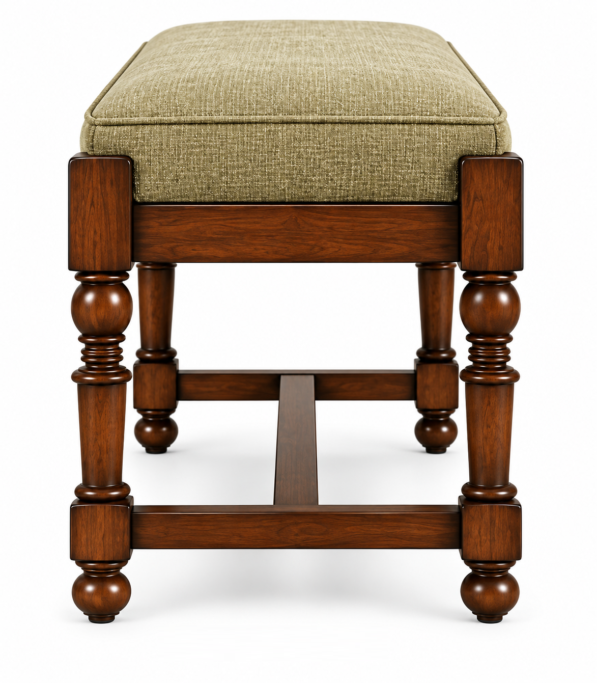 48" Upholstered Bench with Turned Legs thumbnail 4