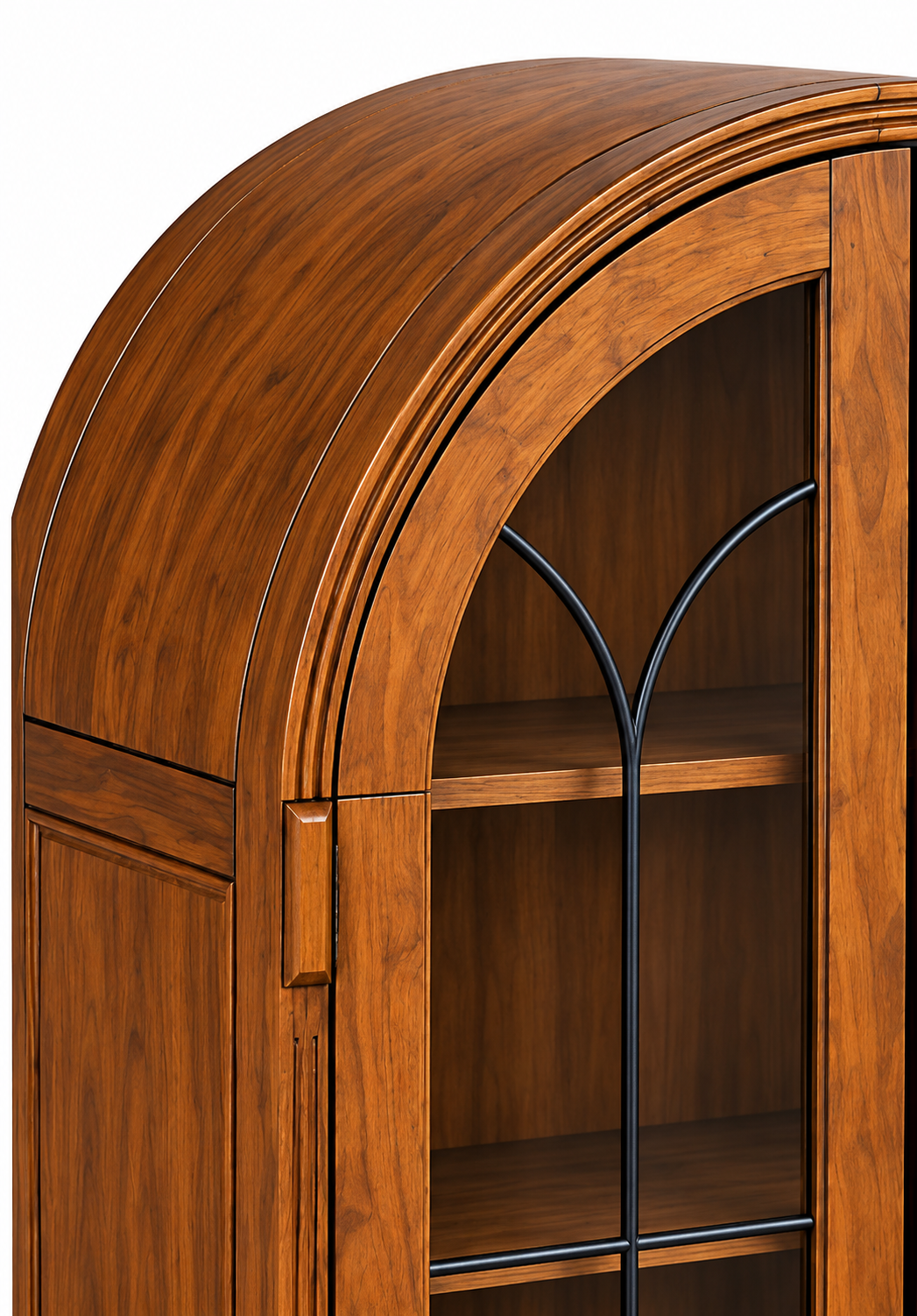 36" Arched Storage Cabinet with Glass Doors & Drawer thumbnail 5