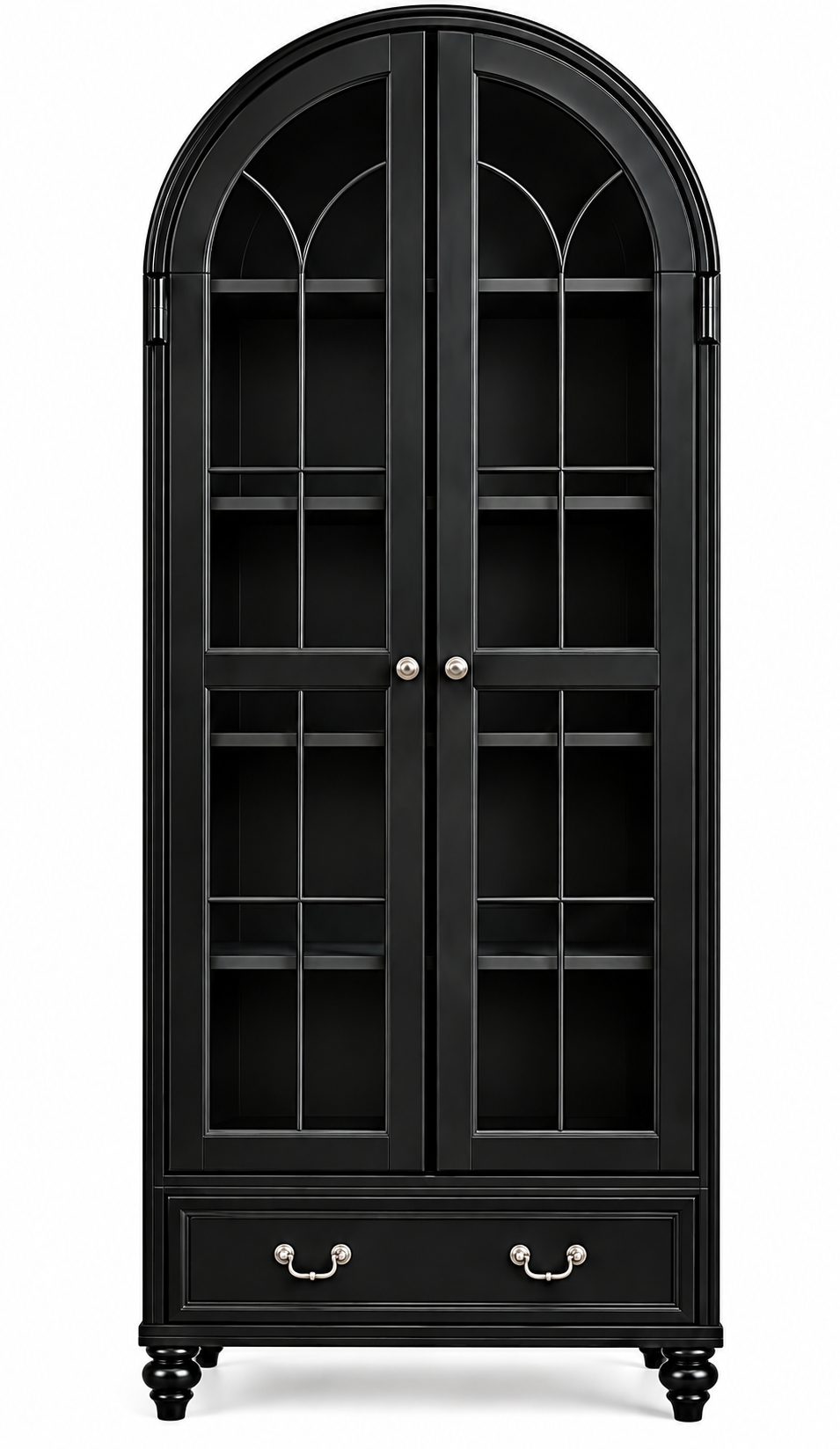 36" Arched Wardrobe with Glass Doors & Drawer