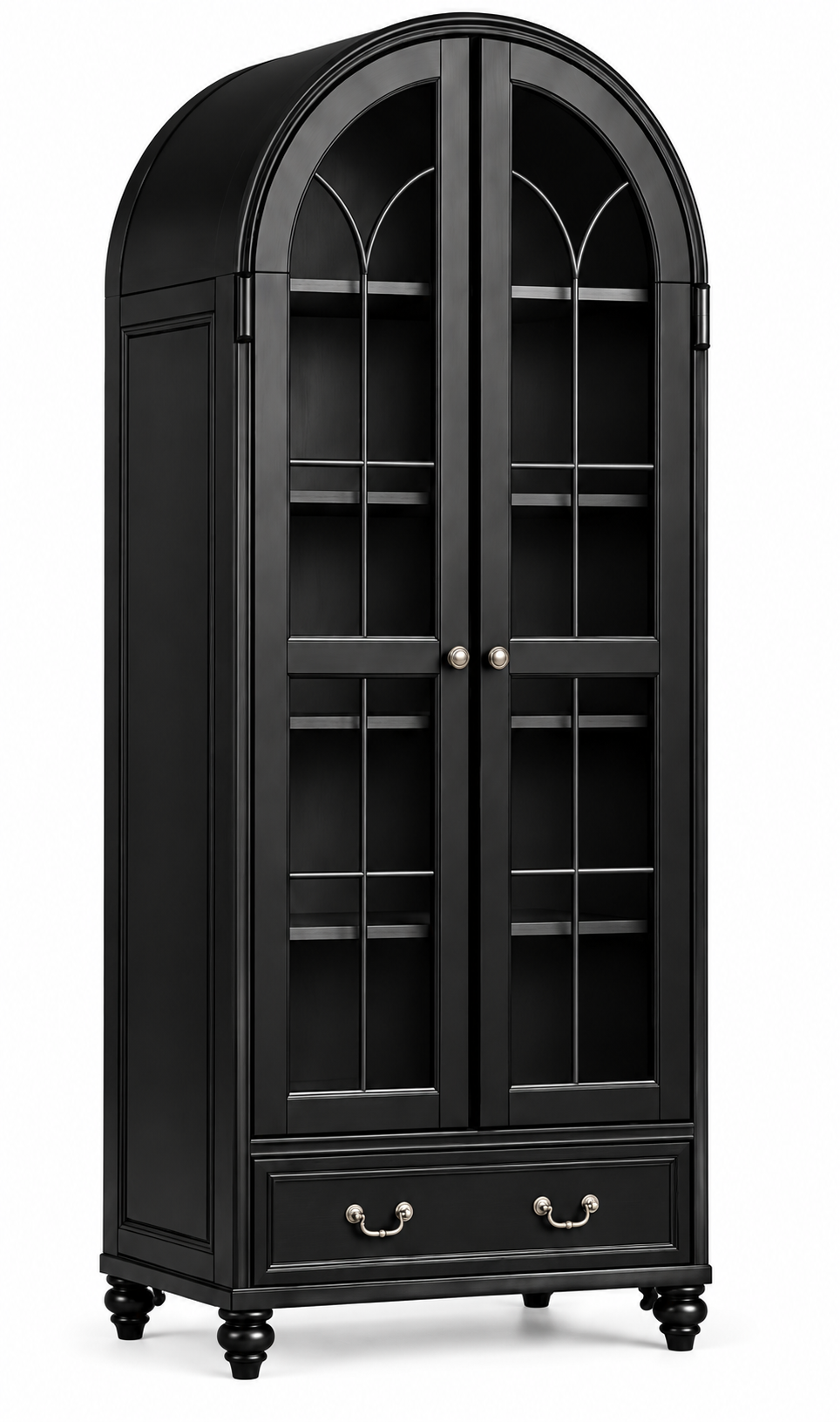 36" Arched Wardrobe with Glass Doors & Drawer thumbnail 2