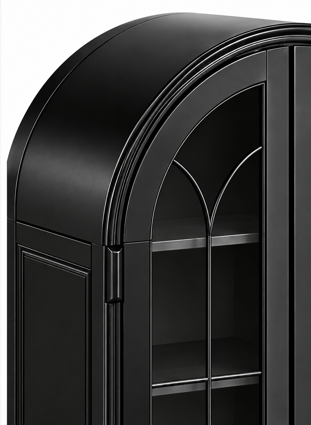 36" Arched Wardrobe with Glass Doors & Drawer thumbnail 6