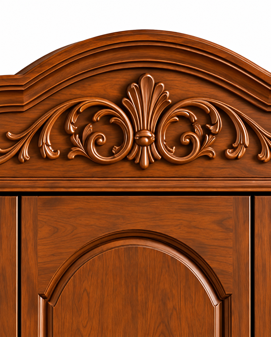 54" 3-Door Wardrobe with Drawer & Carved Crown thumbnail 6