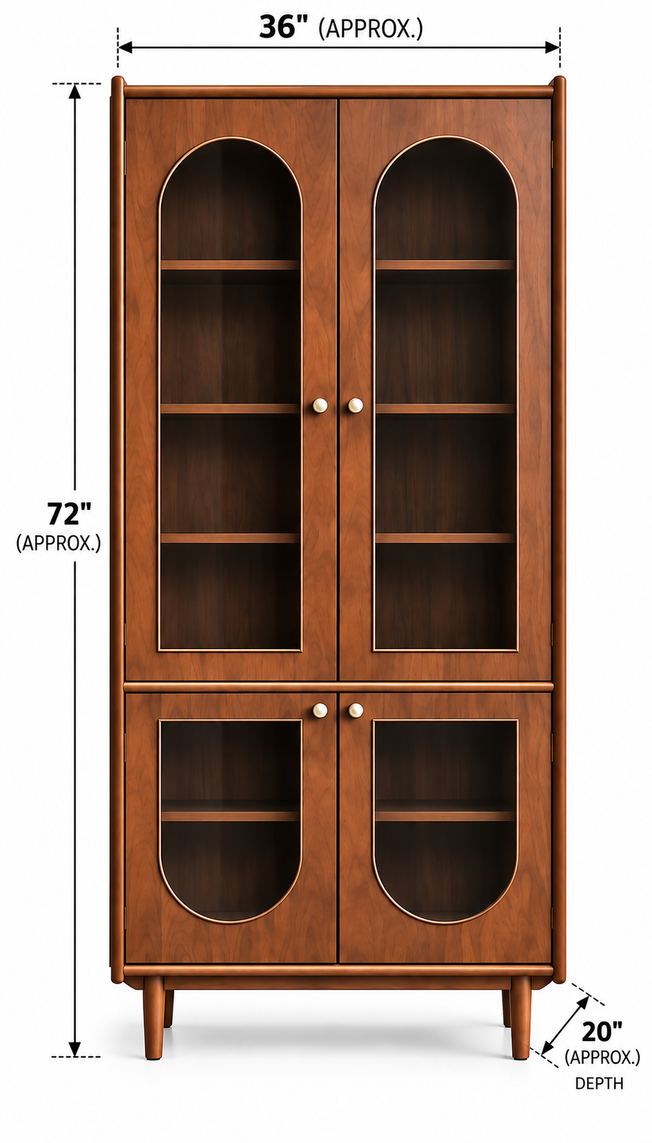 Display Cabinet – 4-Door Arched Glass thumbnail 4