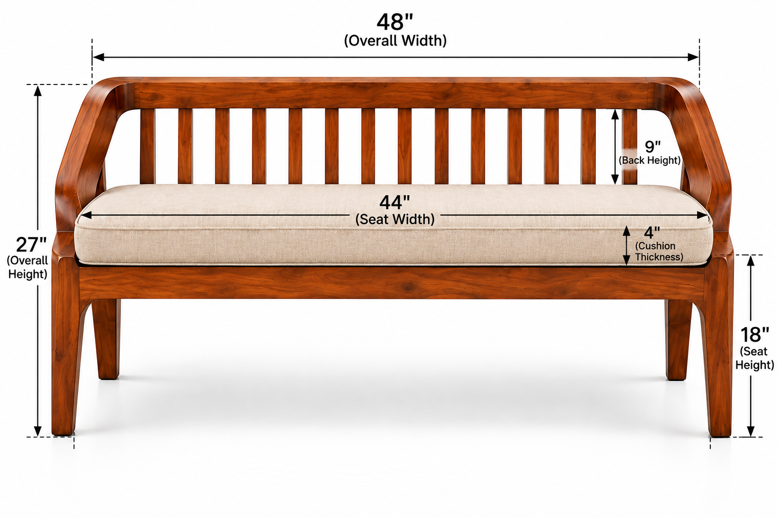48" Bench with Cushioned Seat thumbnail 7
