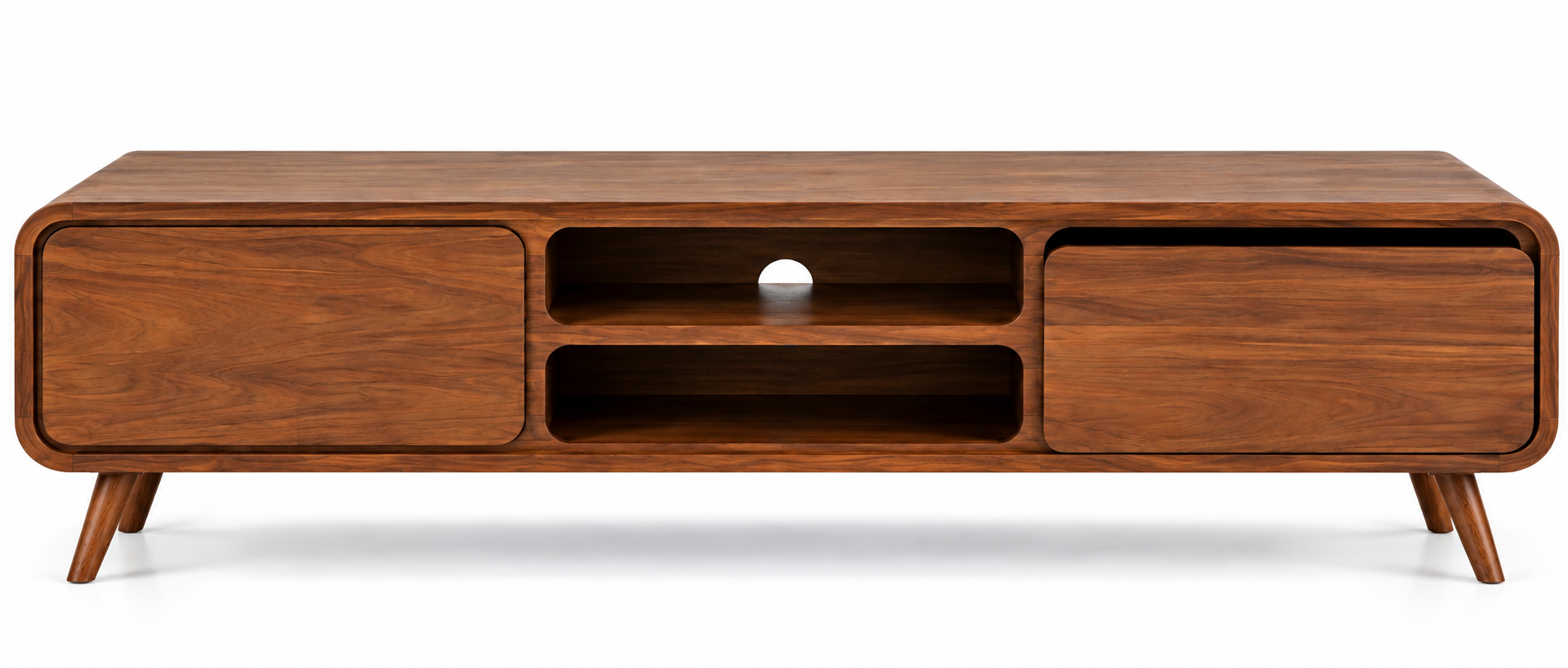 60″ TV Unit with 2 Cabinets & Open Shelves