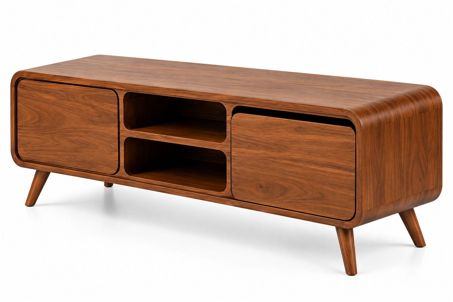 60″ TV Unit with 2 Cabinets & Open Shelves thumbnail 2