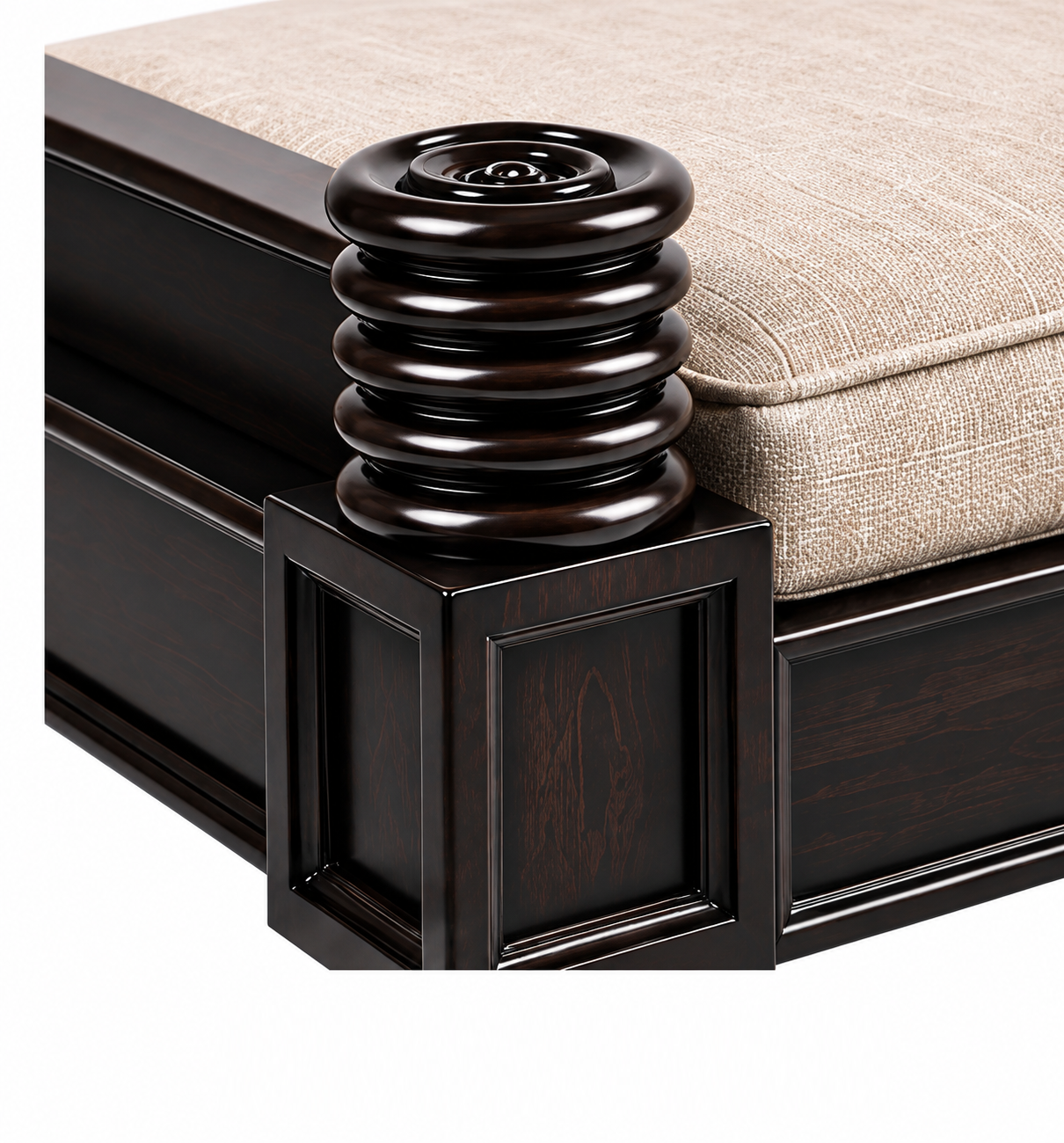 Carved Bench with Upholstered Cushion thumbnail 7