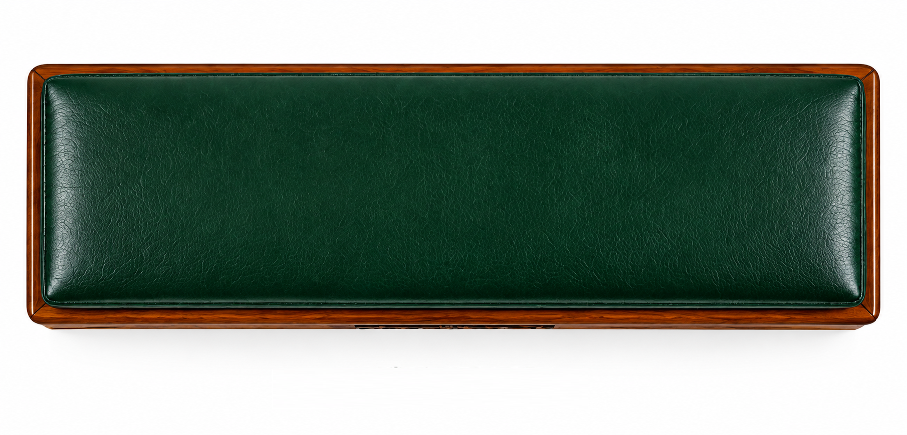 Carved Bench with Emerald Green Upholstered Seat thumbnail 6
